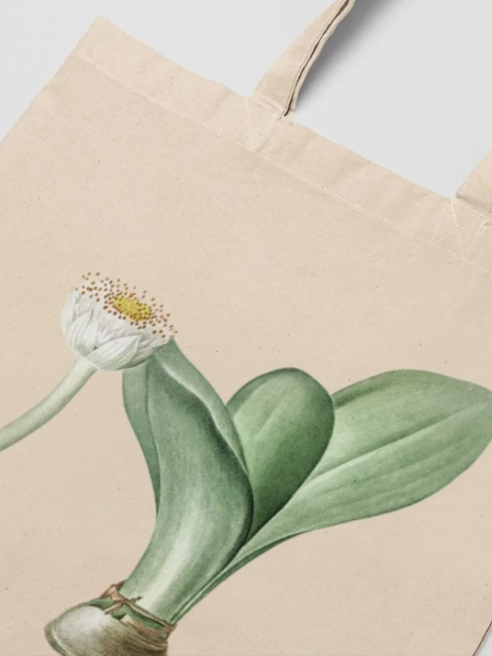 Camas Vintage Floral Print Graphic Canvas Tote Bag